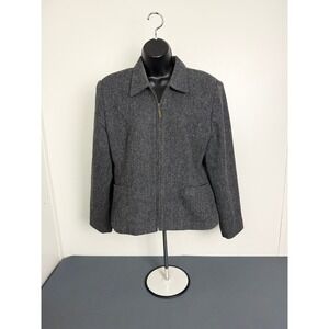 Vintage Stephanie Andrews Women's Size 10 Coat Wool Zip Pockets Gray